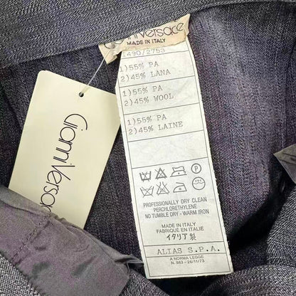 Versace Gianni Pants Wool Deformation Gray 42 — view 7