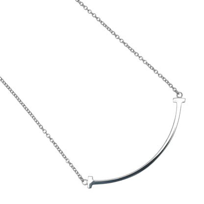Tiffany & Co T Smile Small 925 Sterling Silver Necklace