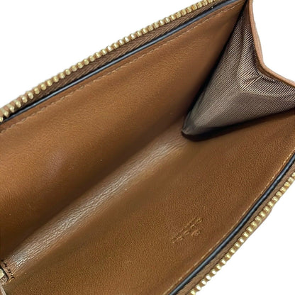 Gucci Card Case GG Emblem Zip Gray Dark Brown L-shaped Zipper Leather with Coin — view 3