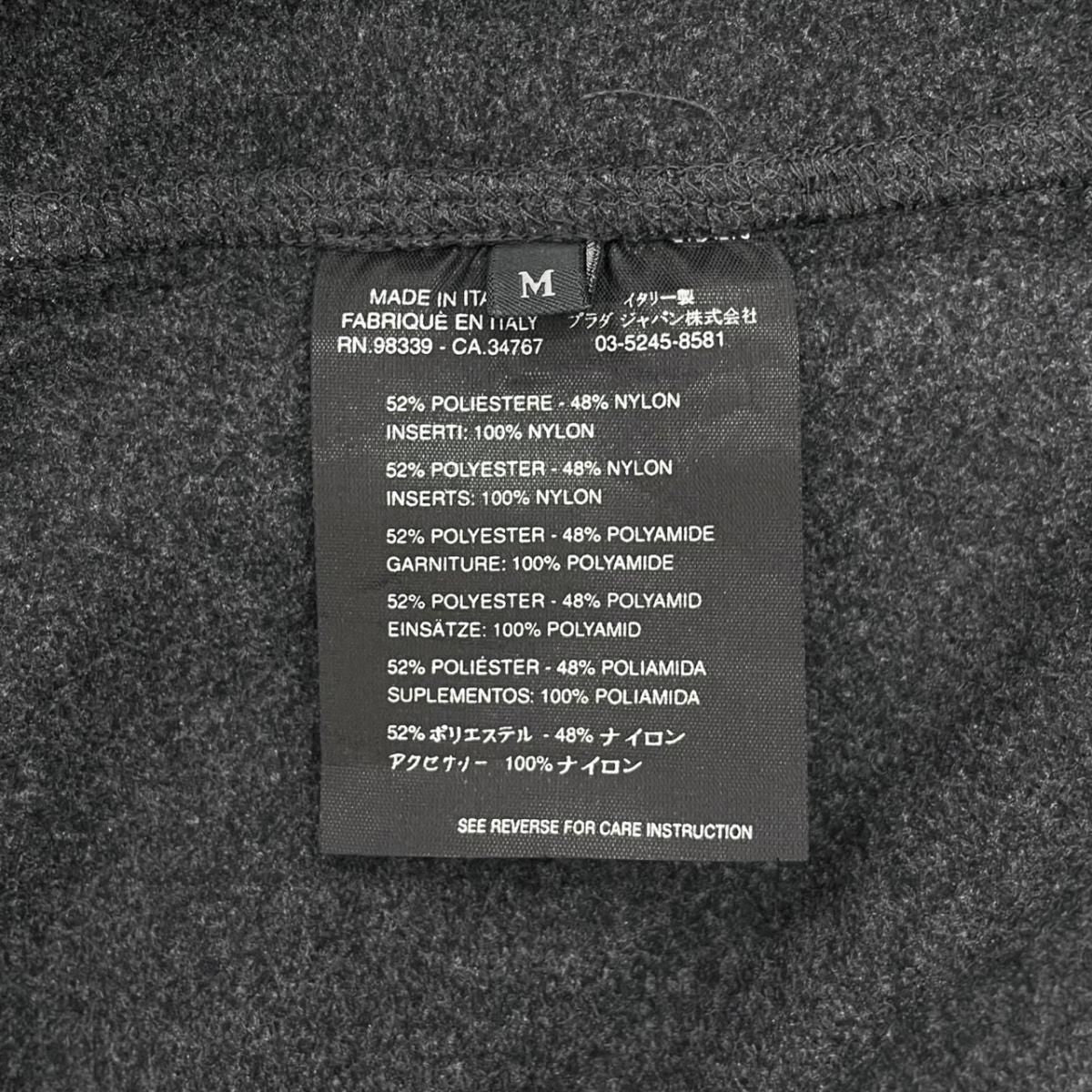 Prada Jamba Logo Tag Hoodie M Polyester Nylon Gray Black — view 9