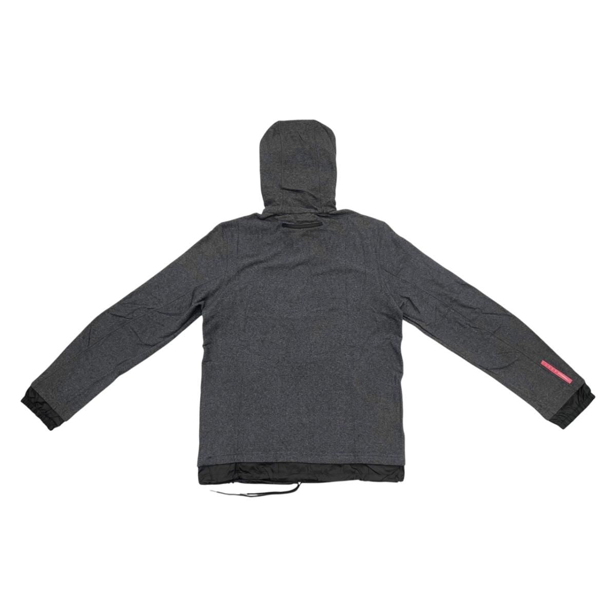 Prada Jamba Logo Tag Hoodie M Polyester Nylon Gray Black — view 2