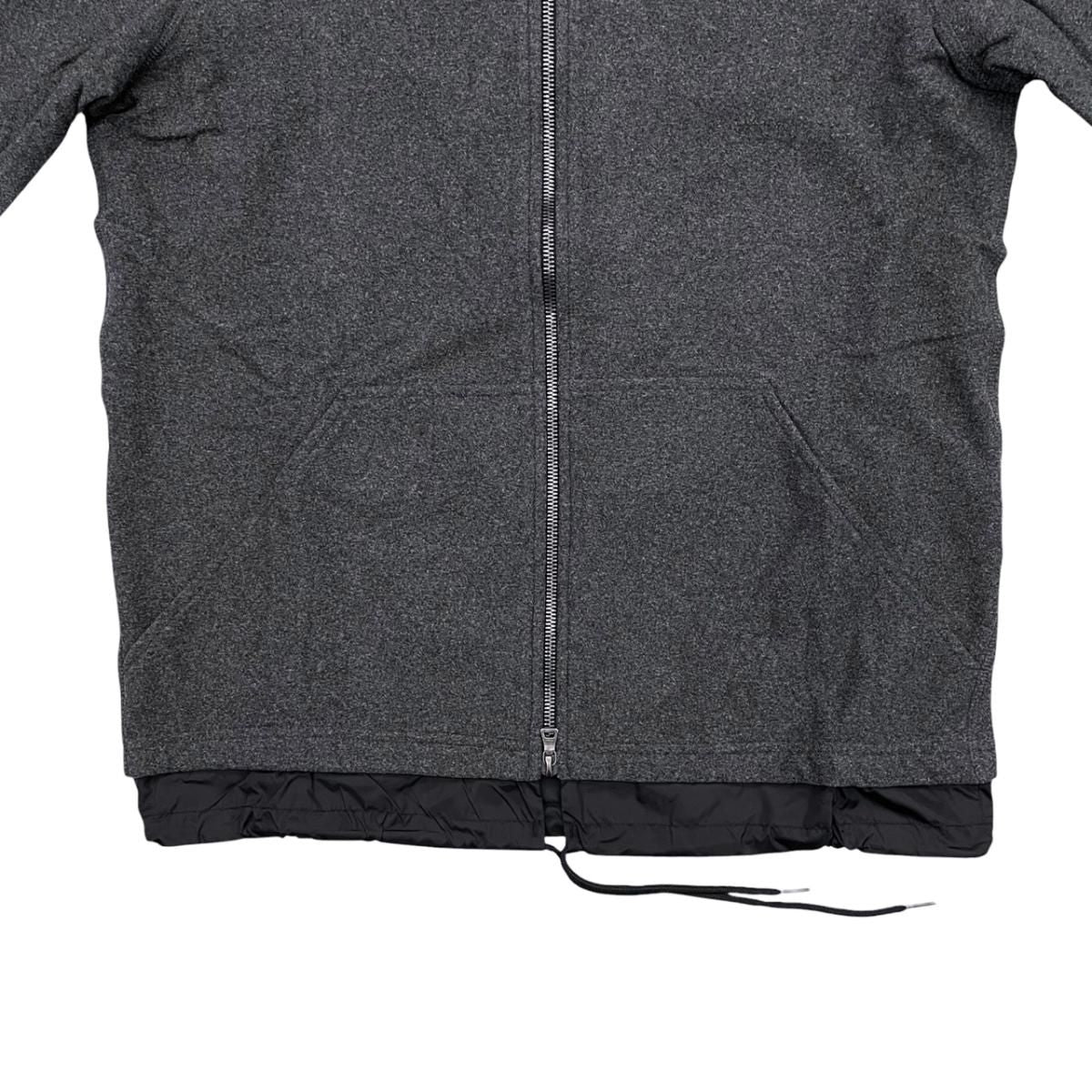 Prada Jamba Logo Tag Hoodie M Polyester Nylon Gray Black — view 4