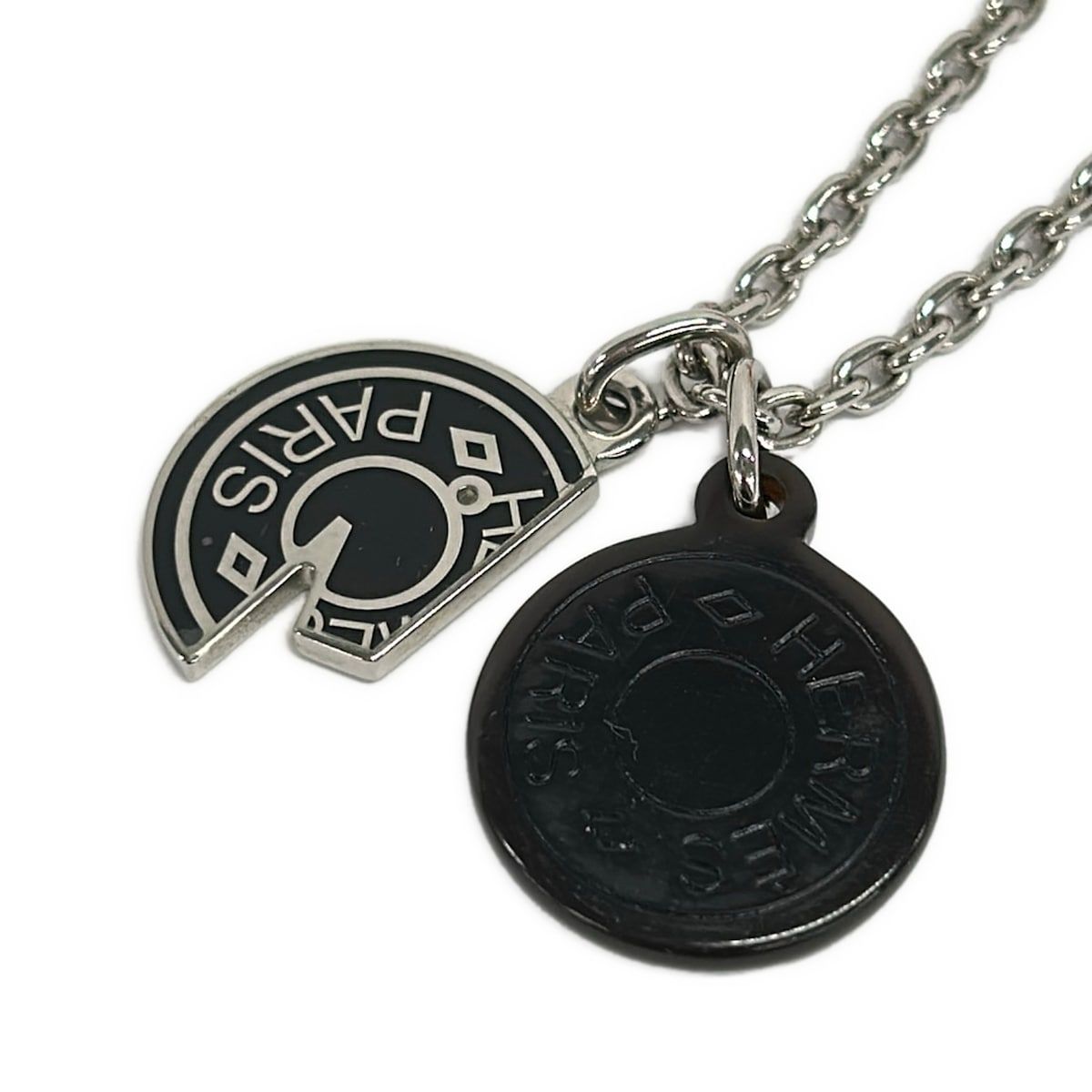 Hermes Necklace Cal Zel Silver Black — view 6