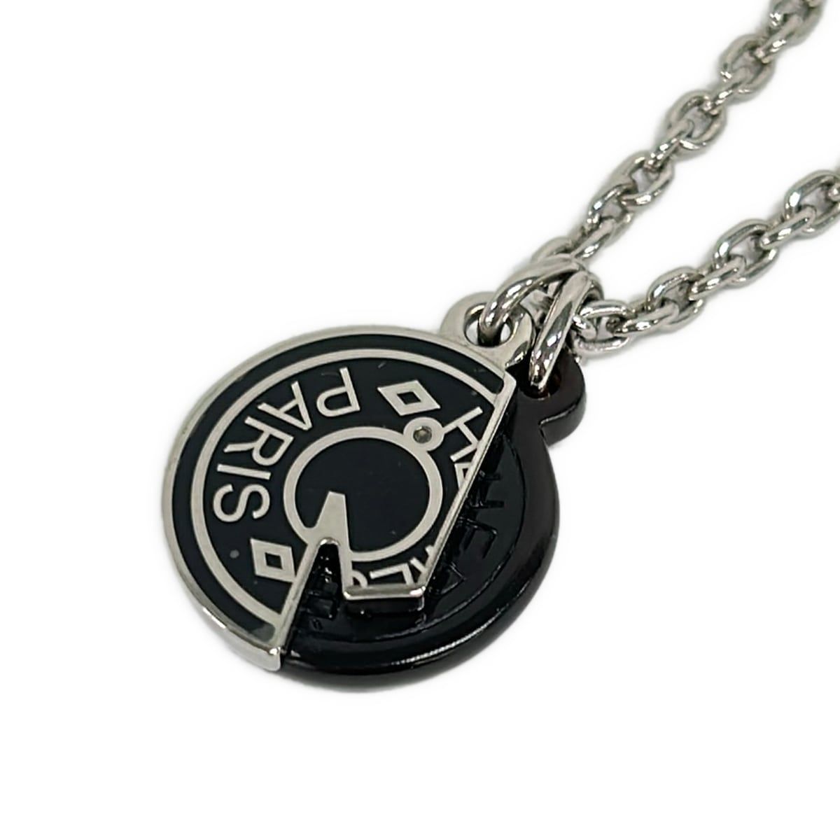 Hermes Necklace Cal Zel Silver Black