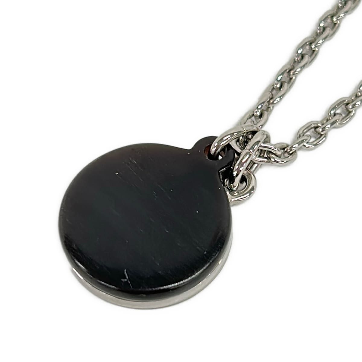Hermes Necklace Cal Zel Silver Black — view 3