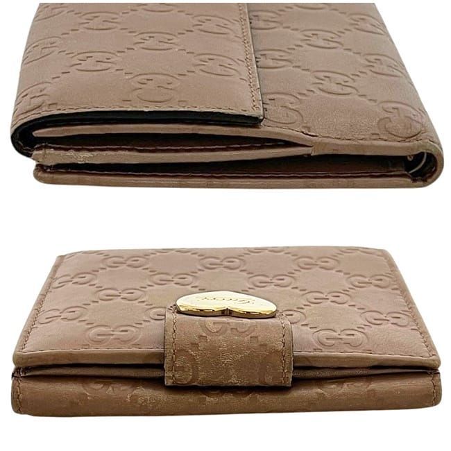 Gucci Bifold Wallet Beige Guccissima Line GG Leather — view 3