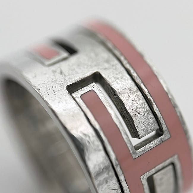 Hermes Mubouche Ring Silver Pink 925 Sterling — view 9