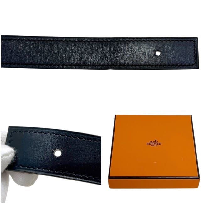 Hermes Belt Only Black Brown Gold Waist 76 cm Leather Box Calf Taurillon — view 4