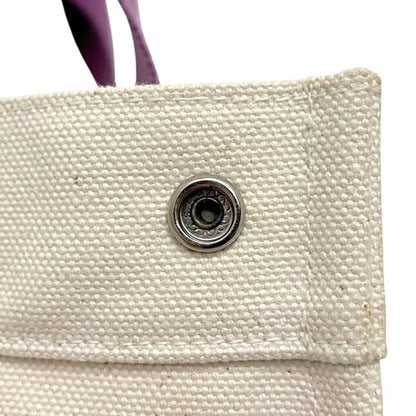 Hermes Tote Bora PM White Purple Canvas — view 4