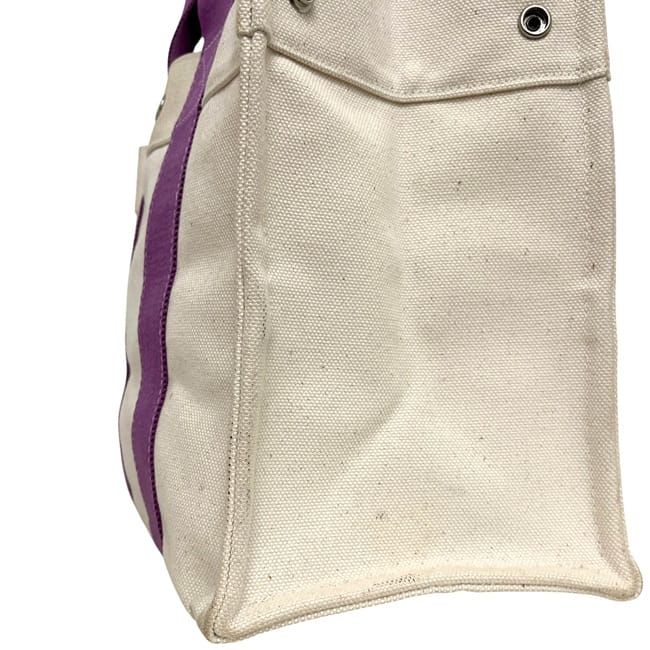 Hermes Tote Bora PM White Purple Canvas — view 6
