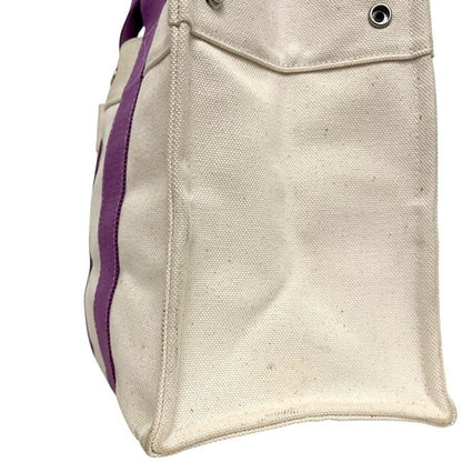Hermes Tote Bora PM White Purple Canvas — view 6