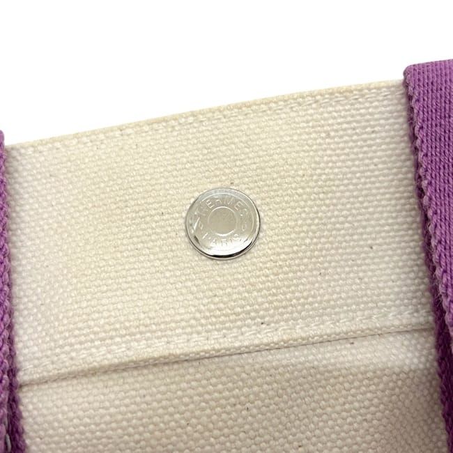 Hermes Tote Bora PM White Purple Canvas — view 5