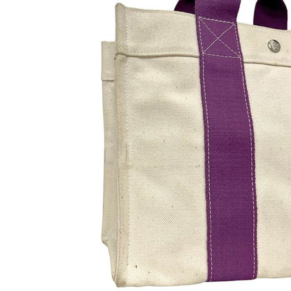 Hermes Tote Bora PM White Purple Canvas — view 8