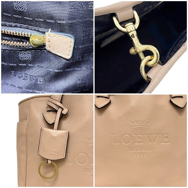 Loewe Tote Pink Beige Leather — view 4