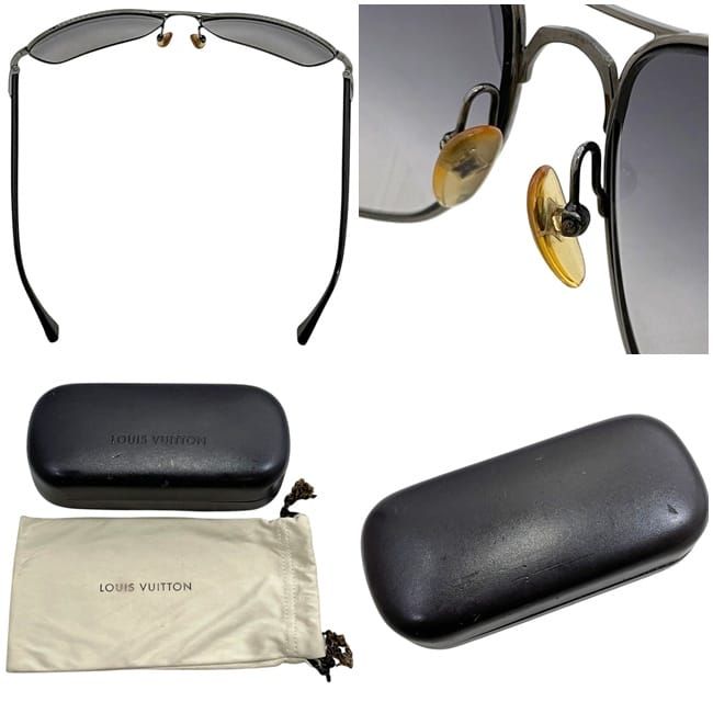 Louis Vuitton Sunglasses Silver Black Gradient Metal Acetate Eyewear — view 3