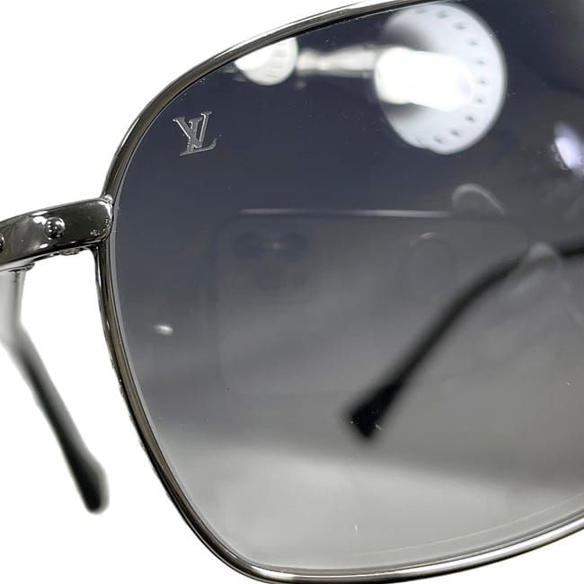 Louis Vuitton Sunglasses Silver Black Gradient Metal Acetate Eyewear — view 8