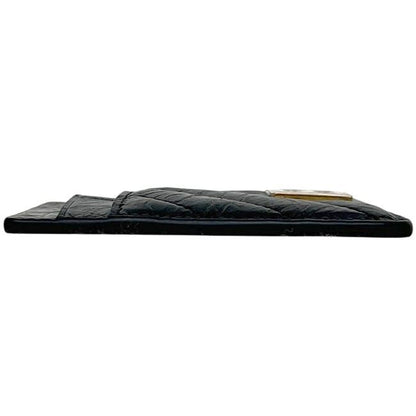 Balenciaga Card Case Magnet Holder Black Quilted Leather — view 3