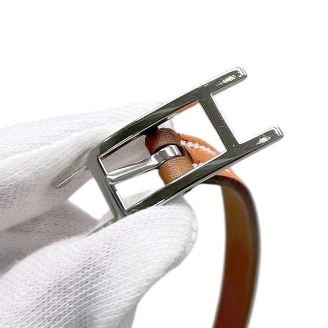 Hermes Bracelet Double Tour Behapi Orange Brown Hapi Leather Swift — view 8