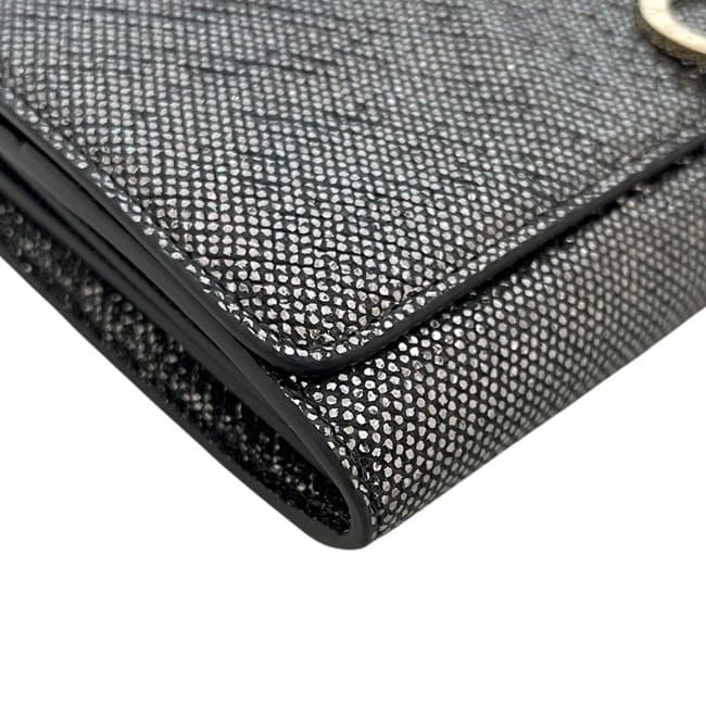 Bvlgari Bifold Wallet Silver Lame Leather MD — view 9