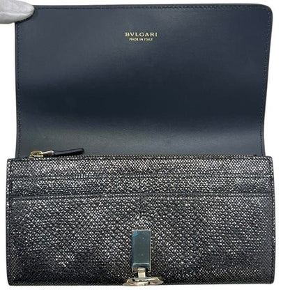 Bvlgari Bifold Wallet Silver Lame Leather MD — view 3