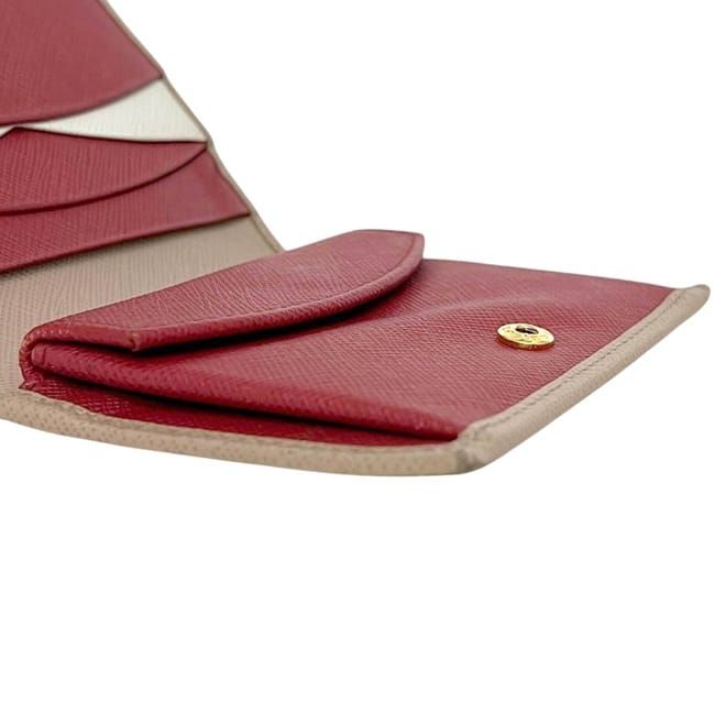 Prada Bifold Wallet Beige Saffiano Leather — view 7