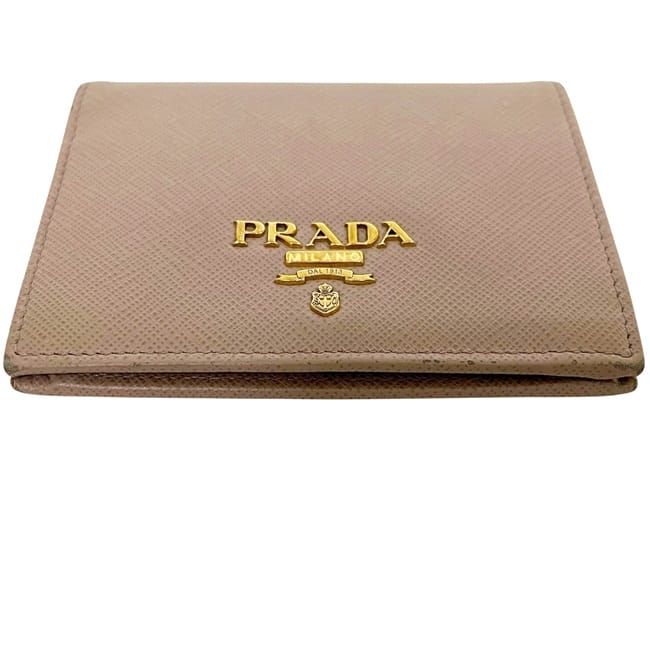 Prada Bifold Wallet Beige Saffiano Leather — view 6