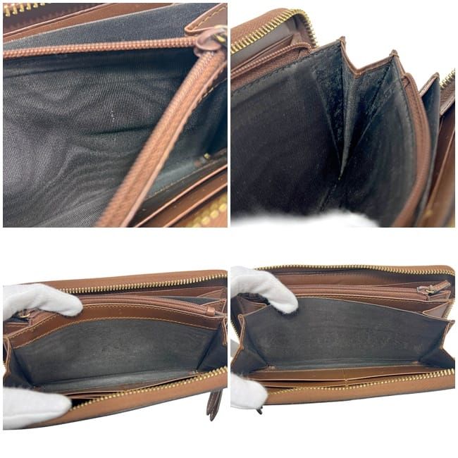 Gucci Zip Around Wallet Beige Brown GG Leather — view 4
