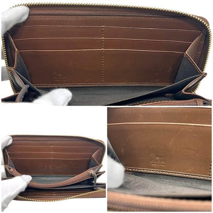 Gucci Zip Around Wallet Beige Brown GG Leather — view 3
