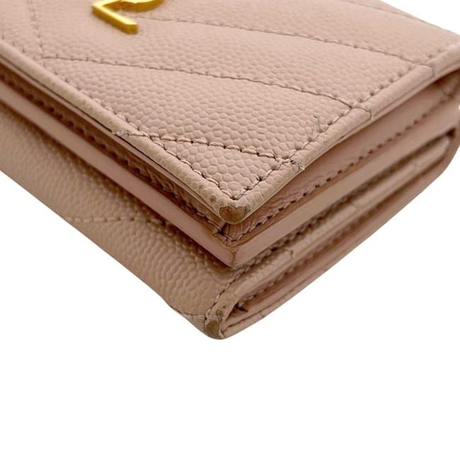 Saint Laurent Trifold Wallet Origami Tiny Pink Monogram Tgn Leather Paris — view 9