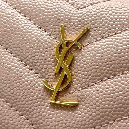 Saint Laurent Trifold Wallet Origami Tiny Pink Monogram Tgn Leather Paris — view 8