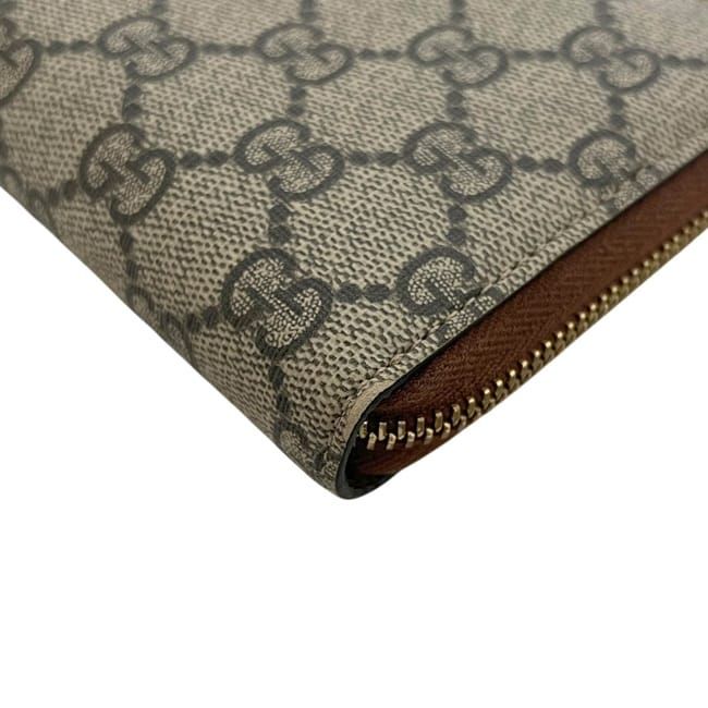 Gucci Zip Around Wallet Beige Brown GG Leather — view 8