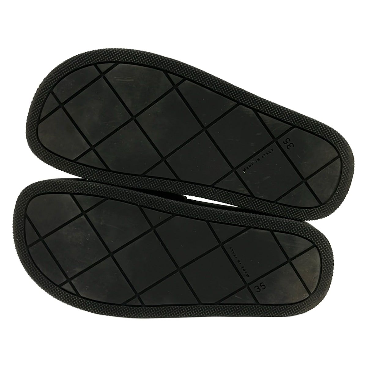 Bottega Veneta Sandals 35 Black Intrecciato Flat Slide — view 4