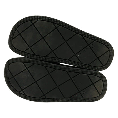 Bottega Veneta Sandals 35 Black Intrecciato Flat Slide — view 4