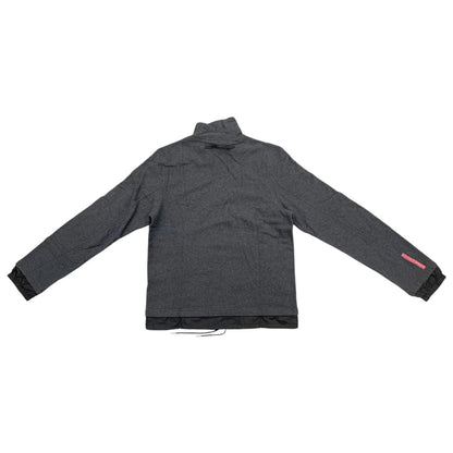 Prada Jamba Logo Tag Jacket M Polyester Nylon Gray Black — view 2