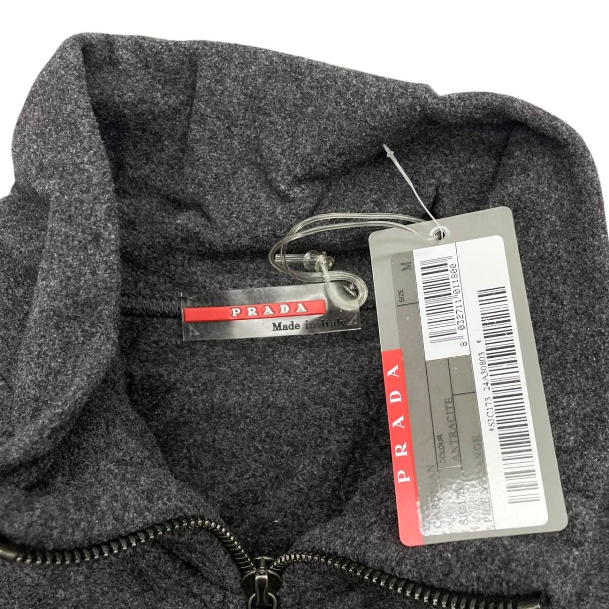 Prada Jamba Logo Tag Jacket M Polyester Nylon Gray Black — view 8