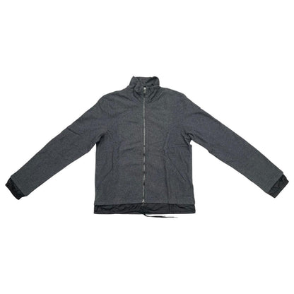 Prada Jamba Logo Tag Jacket M Polyester Nylon Gray Black