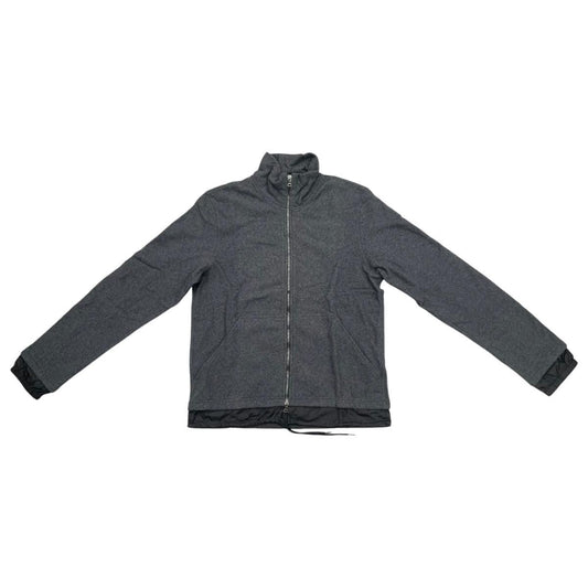 Prada Jamba Logo Tag Jacket M Polyester Nylon Gray Black