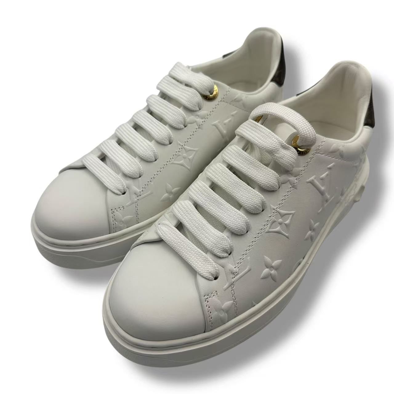 Louis Vuitton Sneakers Monogram Leather with Logo White