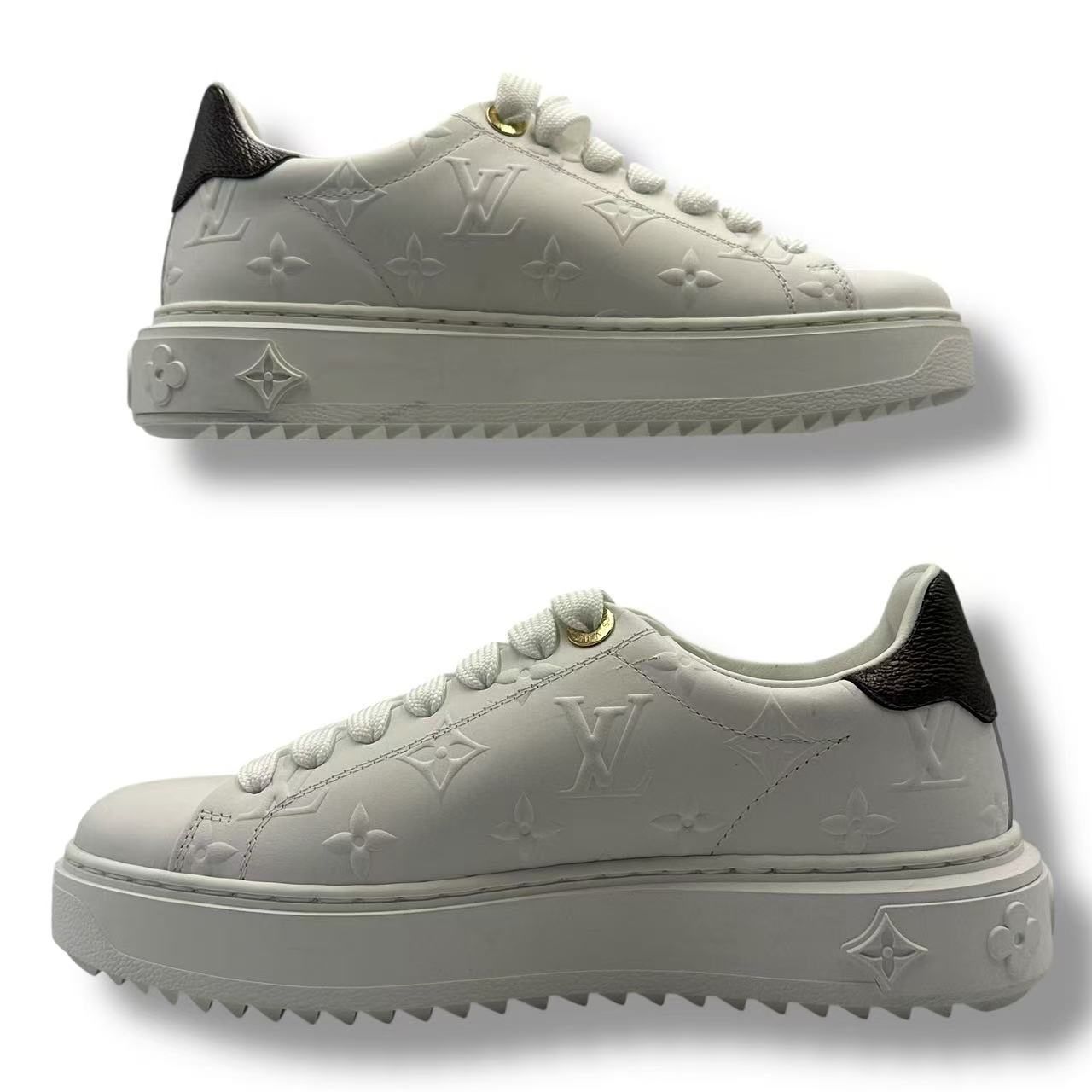 Louis Vuitton Sneakers Monogram Leather with Logo White — view 2