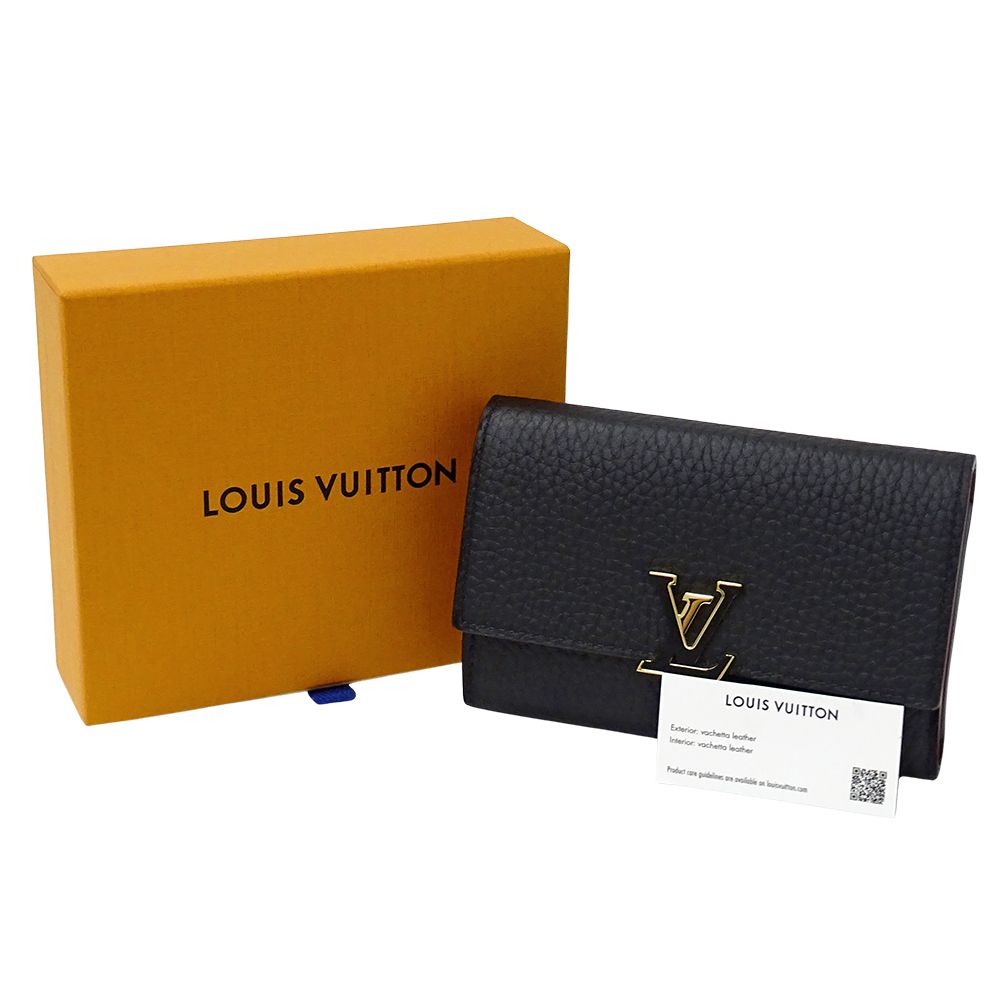 Louis Vuitton Wallet Bifold Portefeuille Capucines Compact Taurillon Leather — view 6