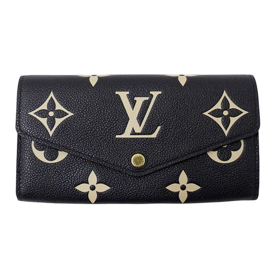 Louis Vuitton Wallet by Monogram Empreinte Portefeuille Sarah Noir Beige Black
