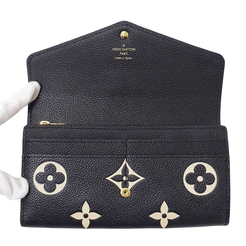 Louis Vuitton Wallet by Monogram Empreinte Portefeuille Sarah Noir Beige Black — view 4