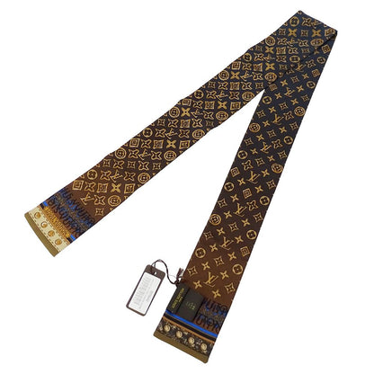 Louis Vuitton Scarf Silk Bandeau Monogram Map Brown Navy Gradient — view 3