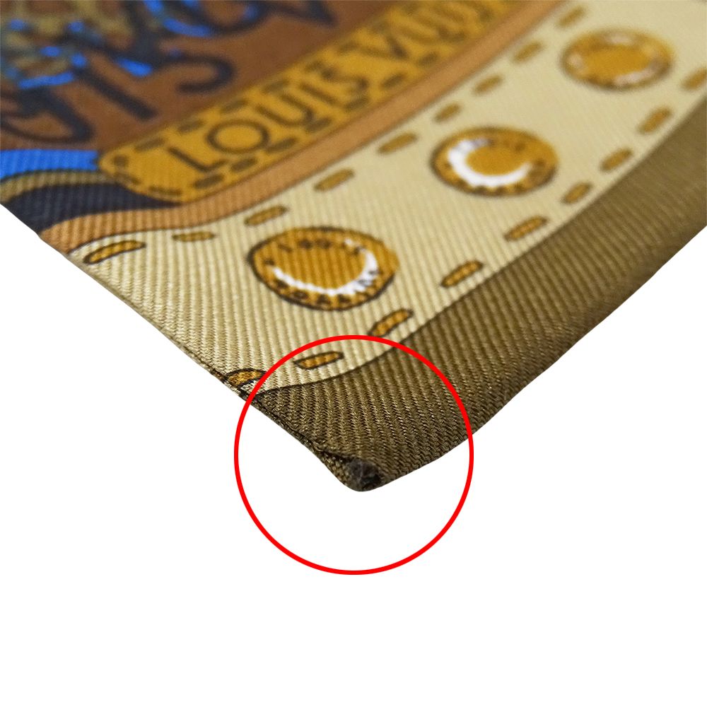 Louis Vuitton Scarf Silk Bandeau Monogram Map Brown Navy Gradient — view 9