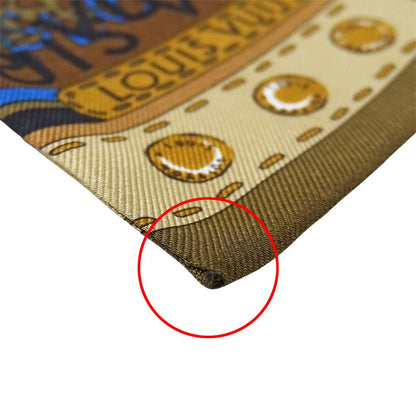 Louis Vuitton Scarf Silk Bandeau Monogram Map Brown Navy Gradient — view 9