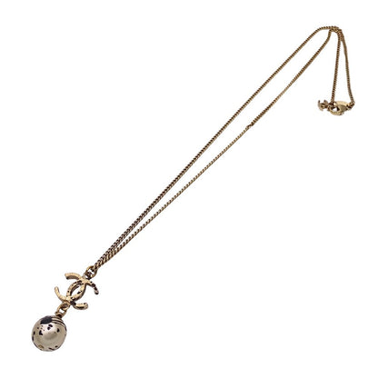 Chanel Necklace Faux Pearl Gold Black Paint CC Logo — view 3
