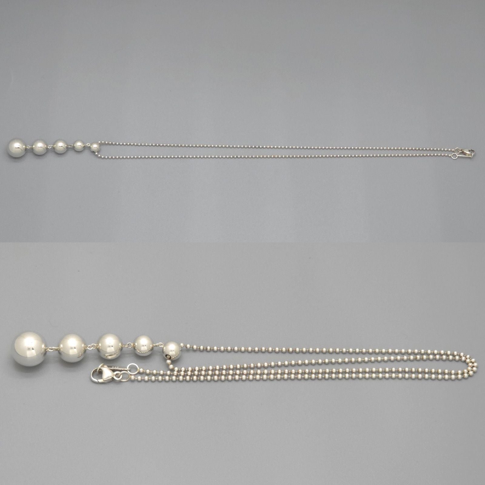 Tiffany & Co Ball 5 Row Drop Necklace Graduated Pendant 41 cm Sterling Silver — view 3