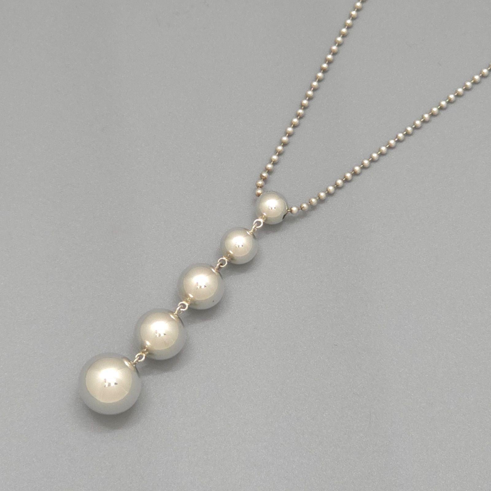 Tiffany & Co Ball 5 Row Drop Necklace Graduated Pendant 41 cm Sterling Silver