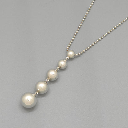 Tiffany & Co Ball 5 Row Drop Necklace Graduated Pendant 41 cm Sterling Silver