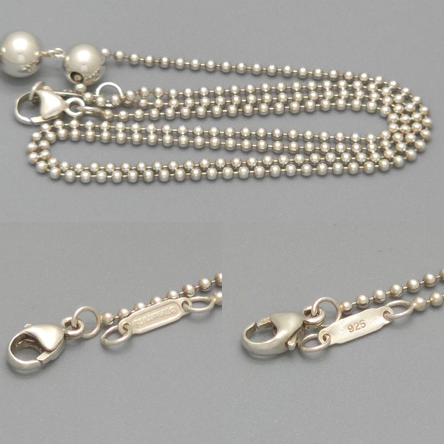 Tiffany & Co Ball 5 Row Drop Necklace Graduated Pendant 41 cm Sterling Silver — view 5